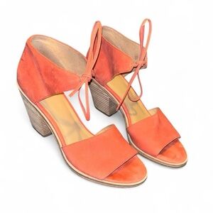 EILEEN FISHER Coral Ann Nubuck Leather Open Toe Sandals Heels Pumps - 9
